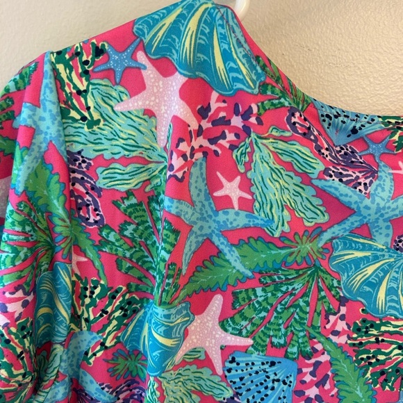 Island collection woman's large flowy fun summer pattern dress, coverup - Picture 9 of 9